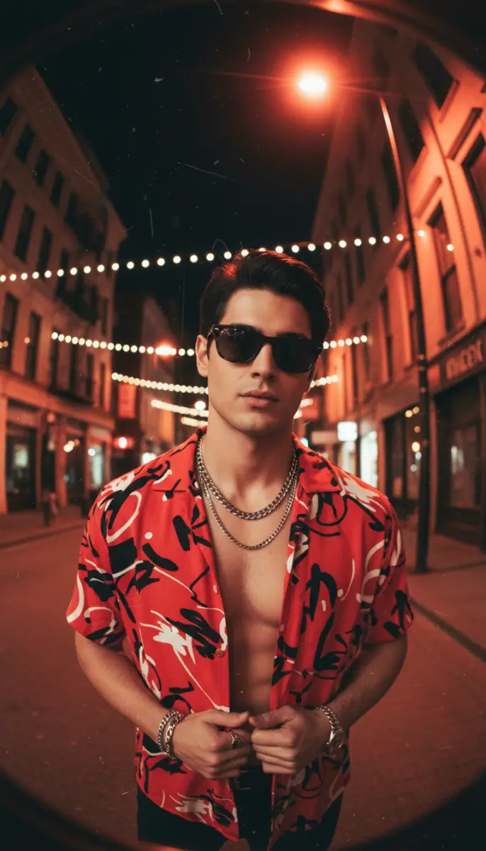 Vintage style flash potrait