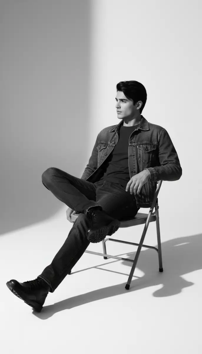 Moody Black and White Portrait