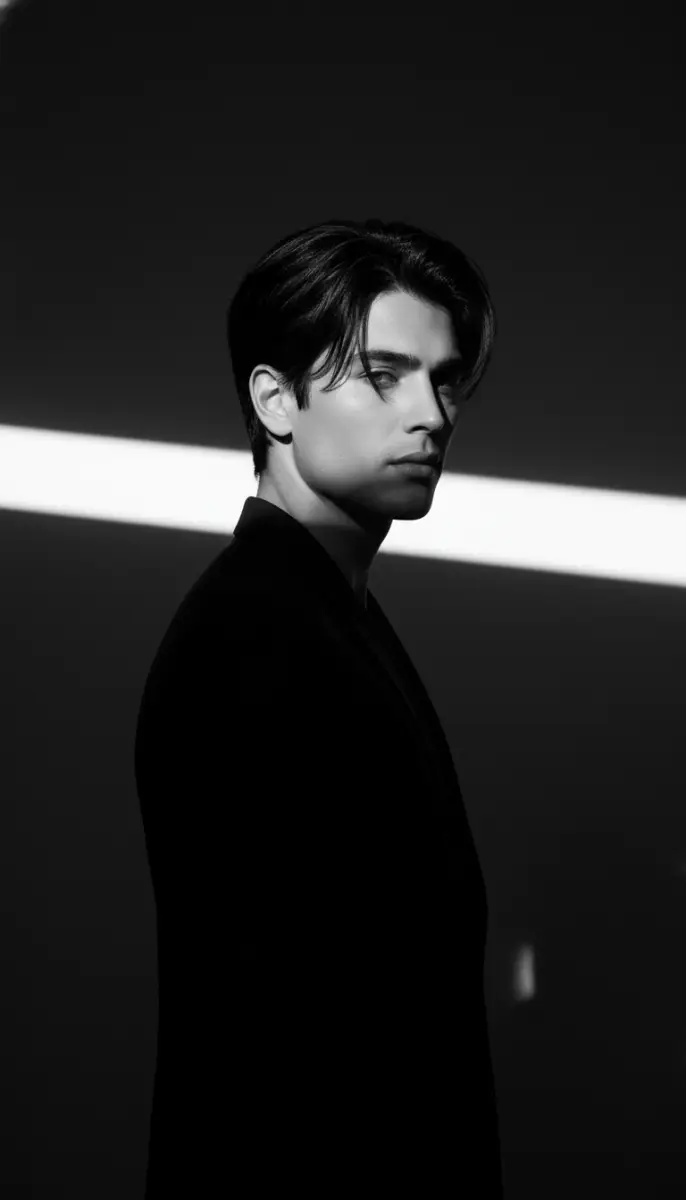 Dramatic Monochrome Studio Portrait