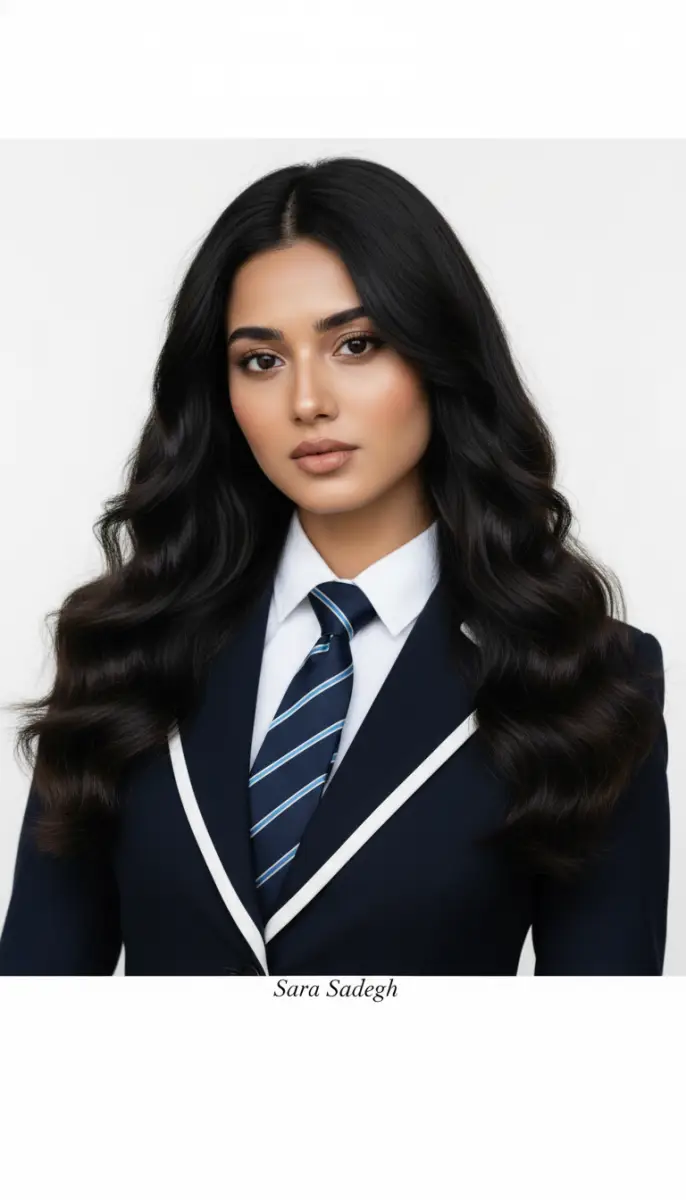 Elegant Studio Portrait of Sara Sadegh in Formal Attire