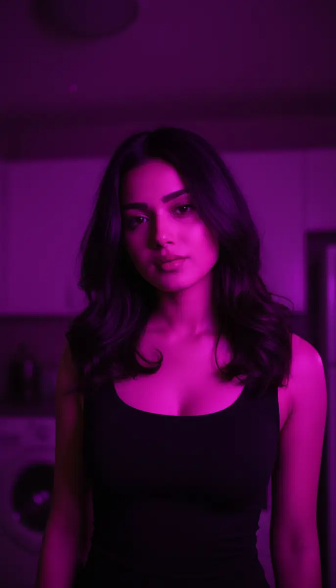 Portrait in Magenta Neon Light