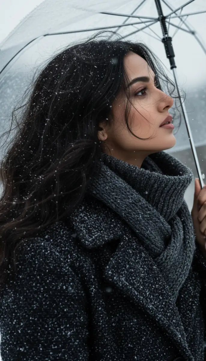 Elegant Winter Portrait in Snow