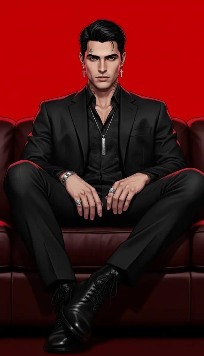 The Dark Gentleman on Red Leather