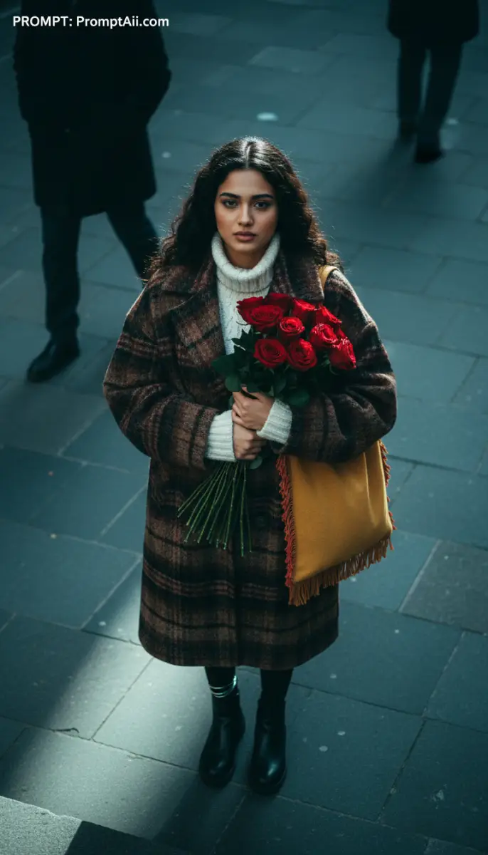 Waiting on the Street with Red Roses