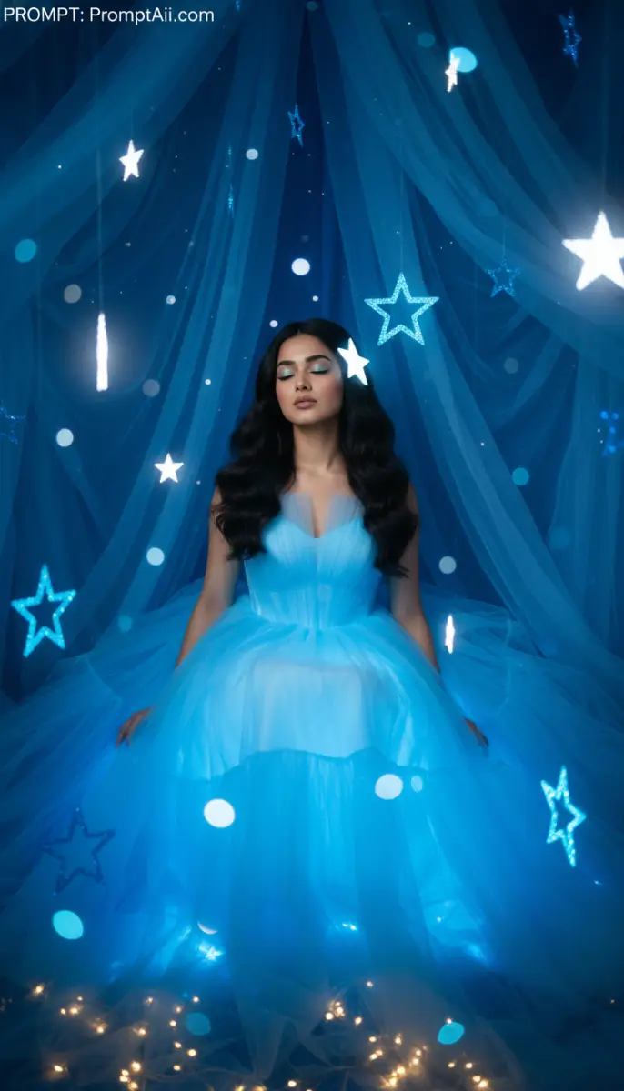 Ethereal Dream in Azure Tulle