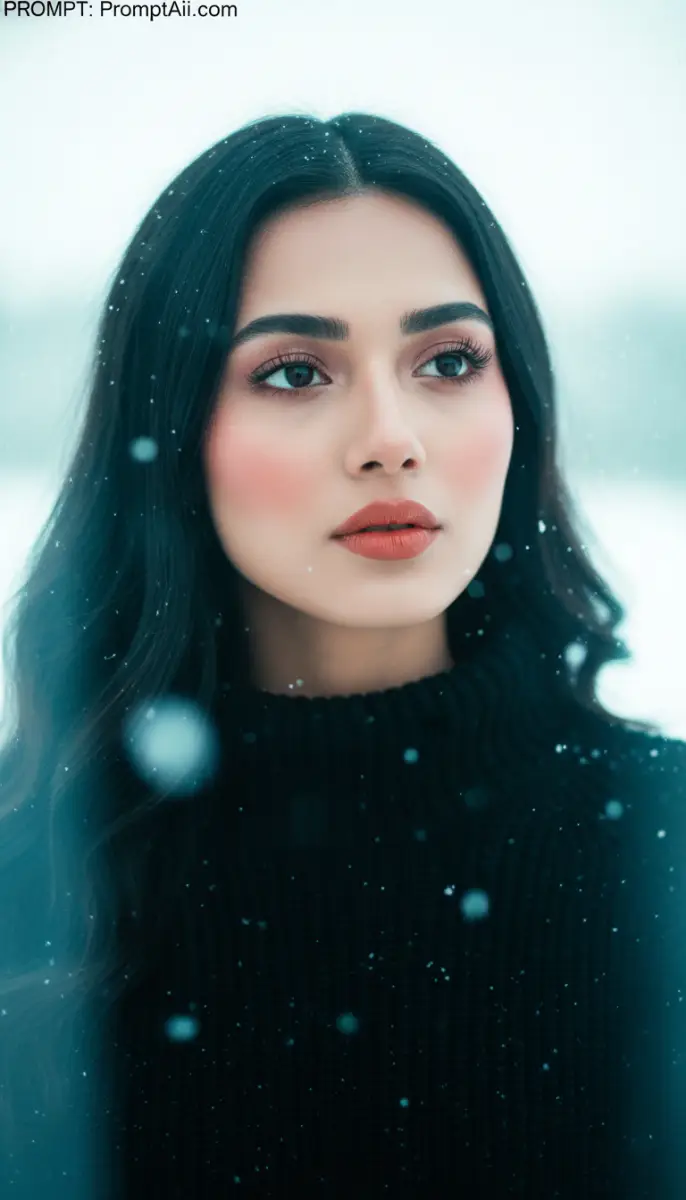Winter Serenity: Portrait in Snowfall
