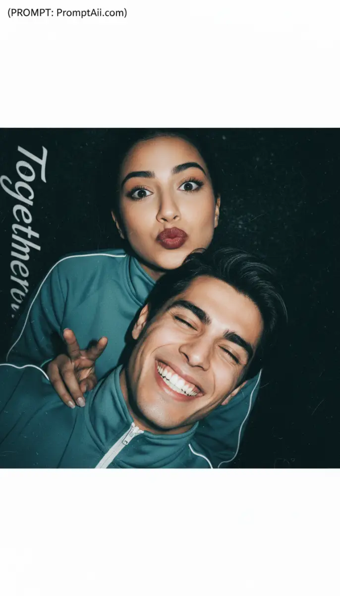 Together: Playful Portrait of a Couple in Retro Tracksuits