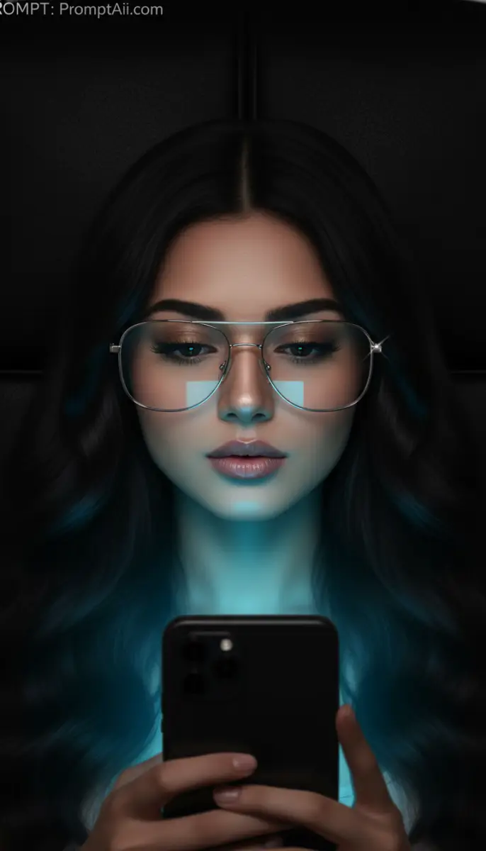 Digital Gaze: Portrait with Screen Glow
