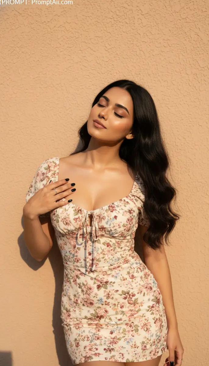 Golden Hour Serenity in a Floral Sundress