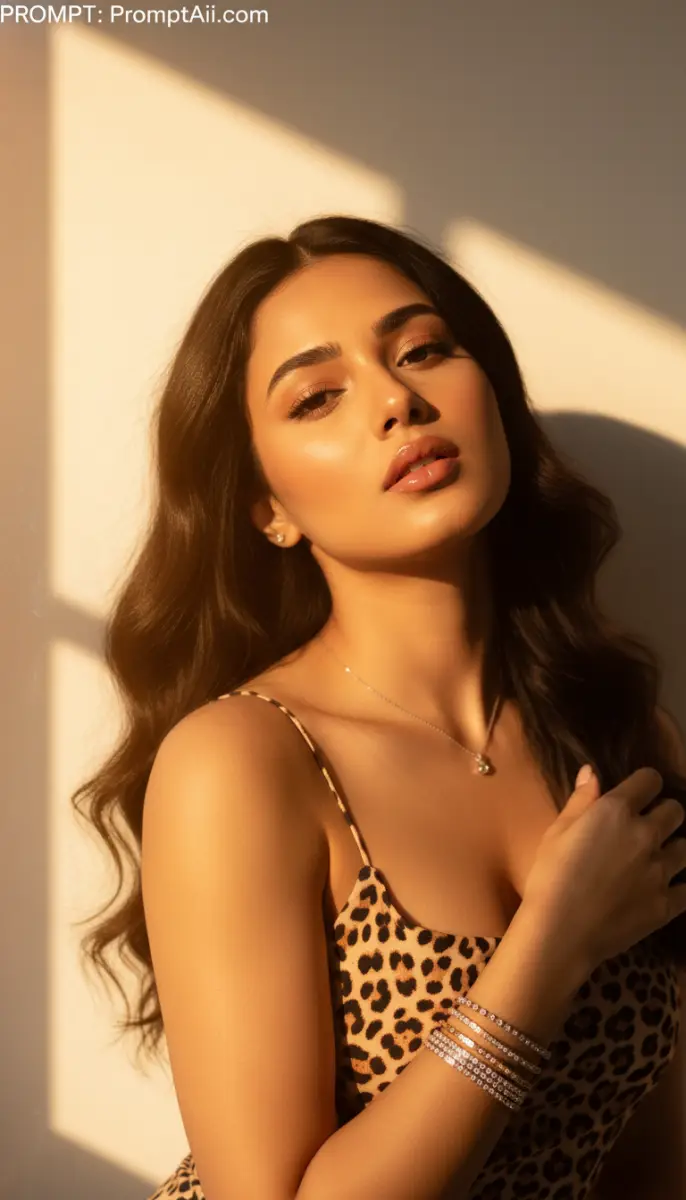 Golden Hour Beauty in Leopard Print