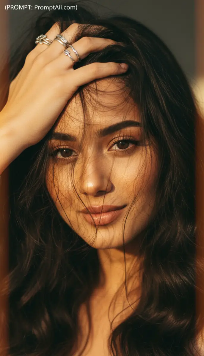Sunlit Close-up Portrait with Rings