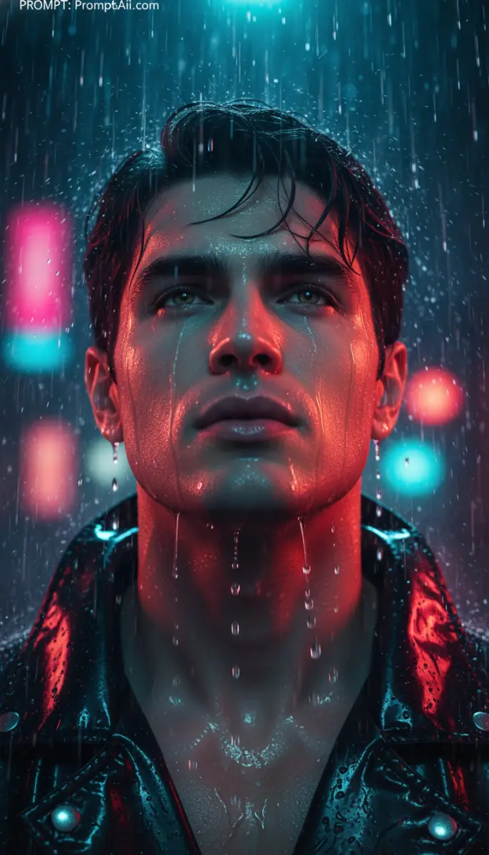Neon Rain: A Cinematic Portrait