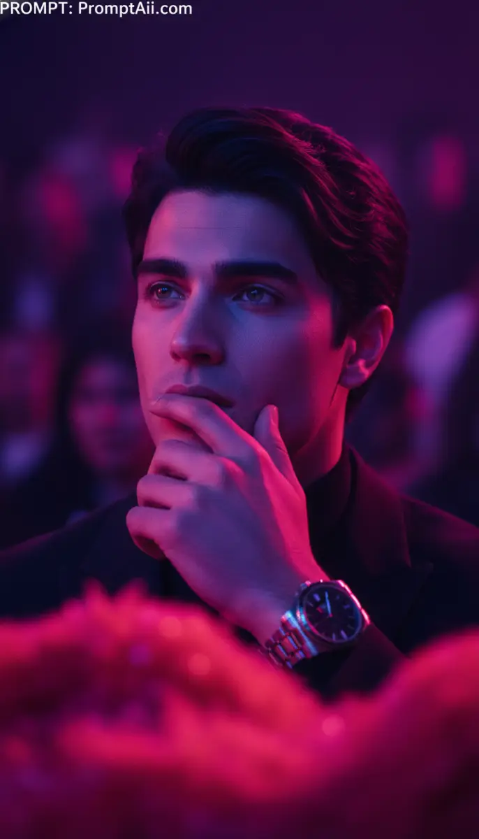 Dramatic Portrait in Neon Light