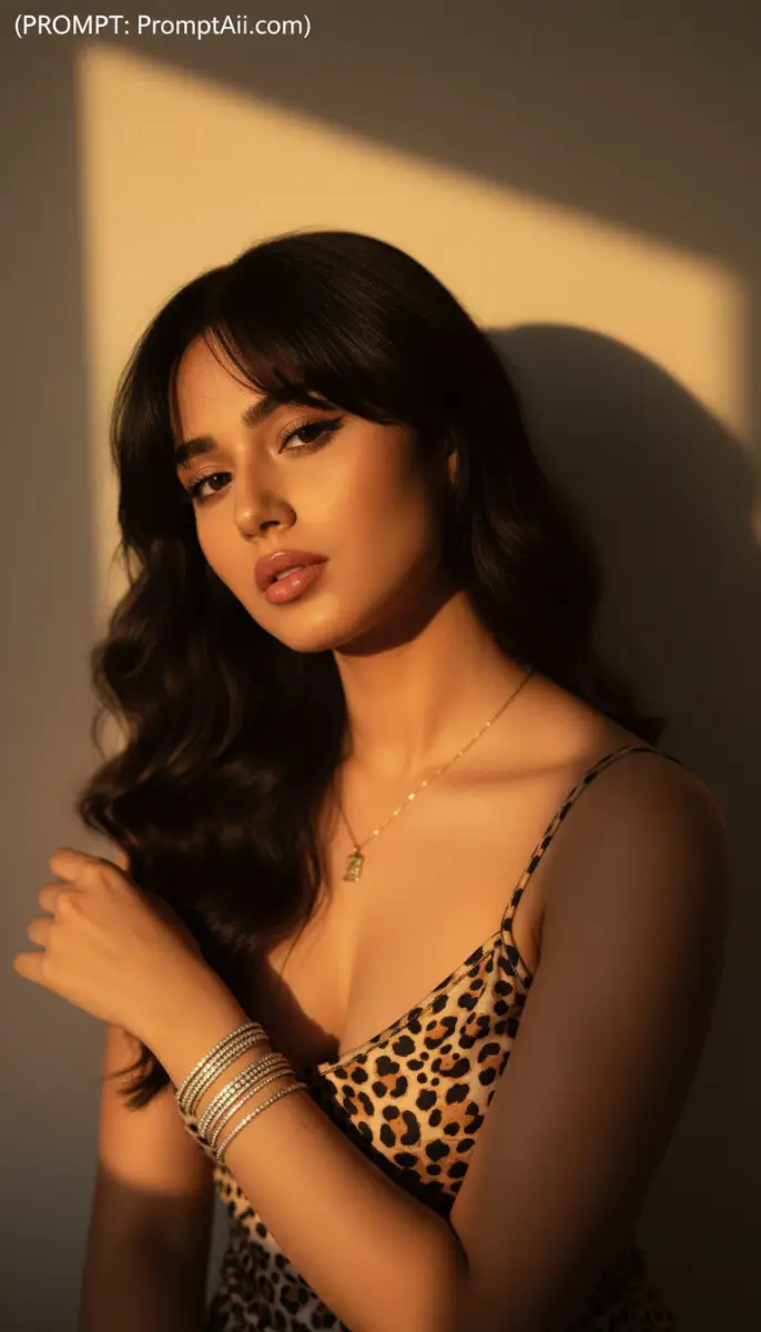 Sultry Portrait Bathed in Golden Hour Light