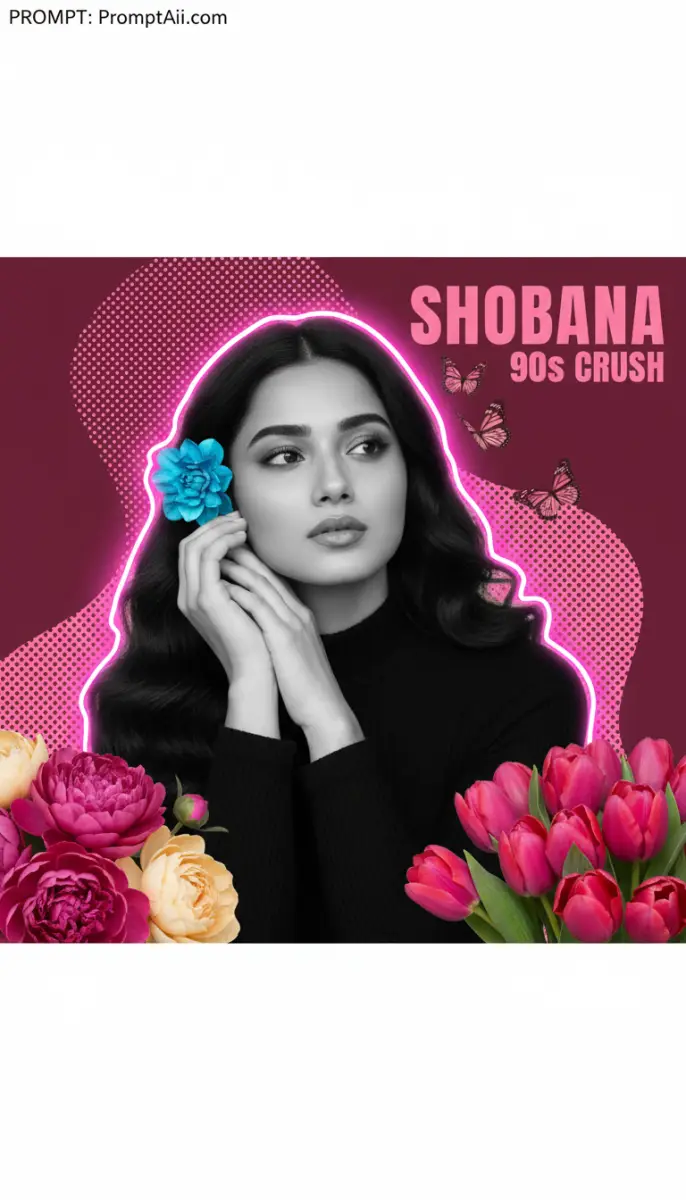 Shobana 90s Crush Neon Portrait