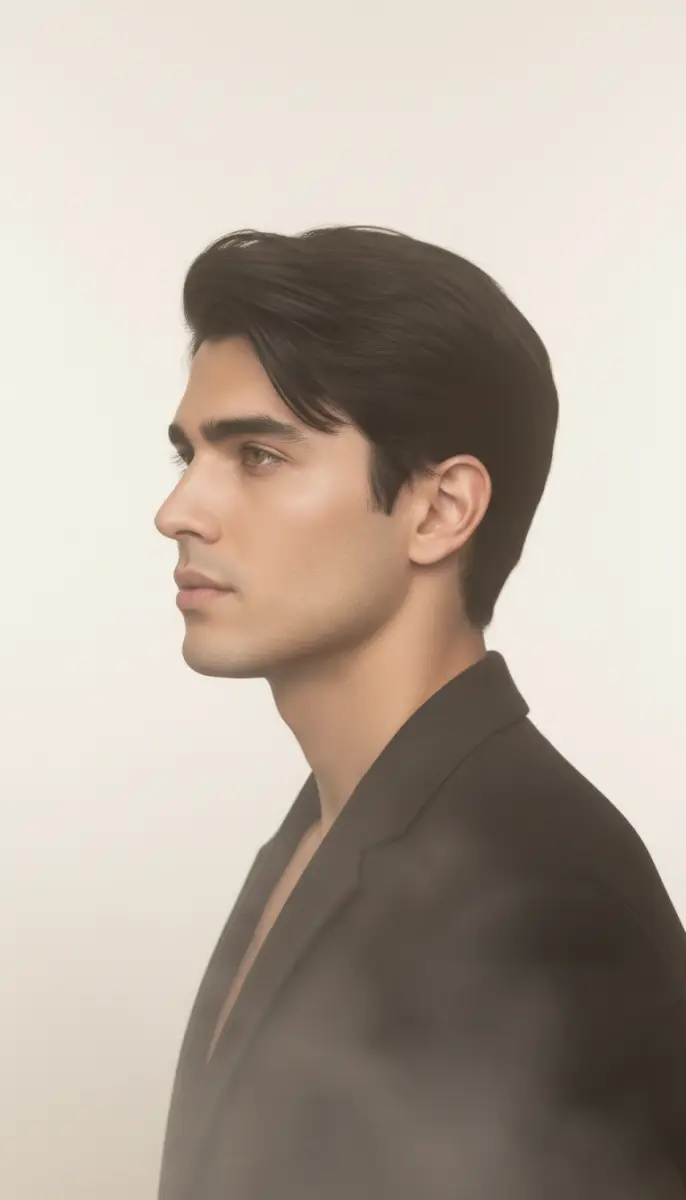 Strong Profile Portrait of a Man in a Dark Blazer