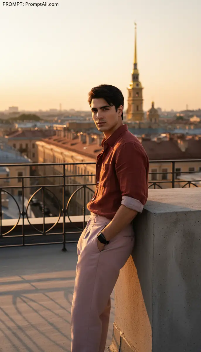 Urban Style Sunset Rooftop Portrait