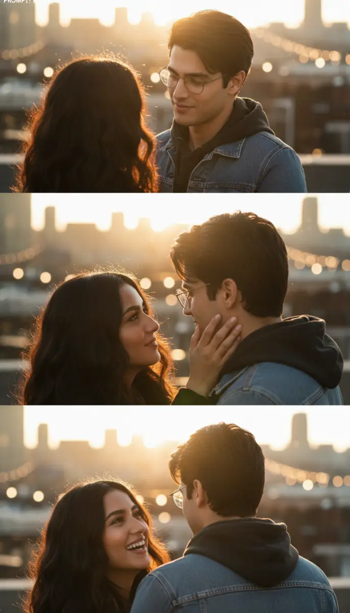 Golden Hour Romance on the Rooftop