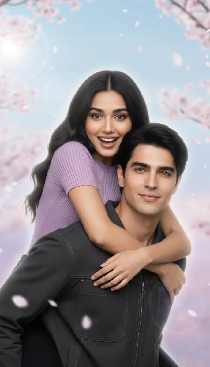 Joyful Embrace Under Sakura