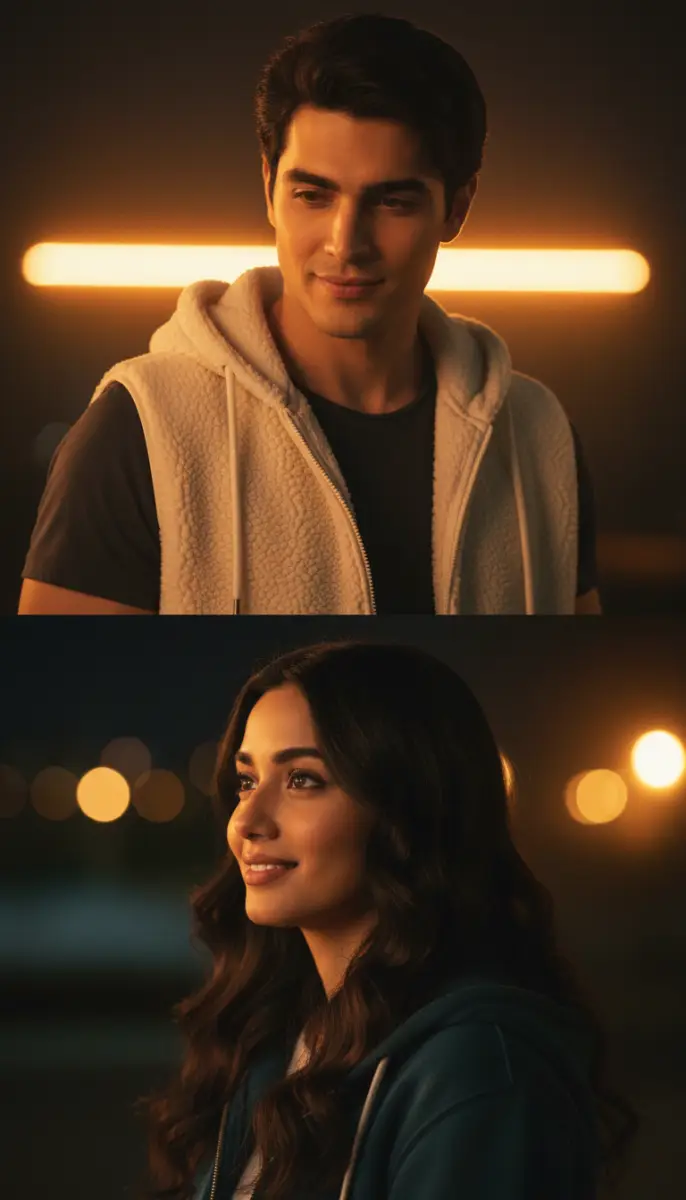 Cinematic Night Portraits of a Young Couple