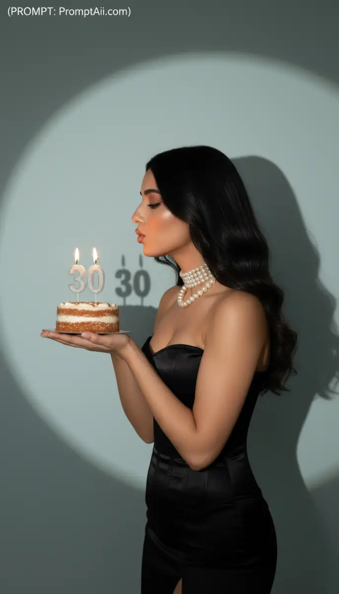 Elegant Woman Celebrating Her 30th Birthday