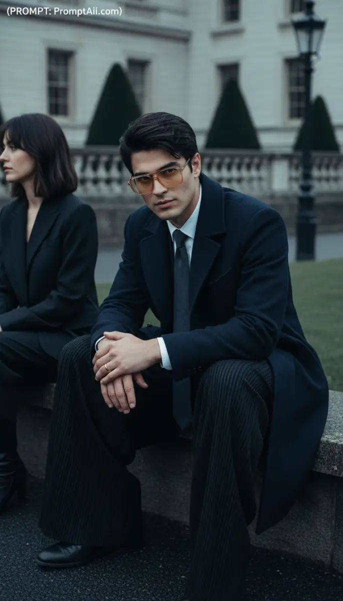 Fashion Portrait of a Man Wearing Overcoat and Tinted Glasses