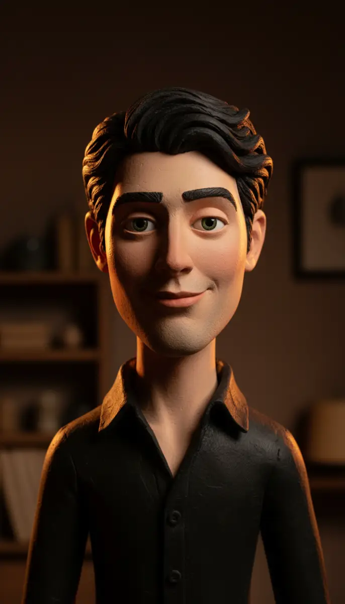 Stylized Portrait of a Smiling Man