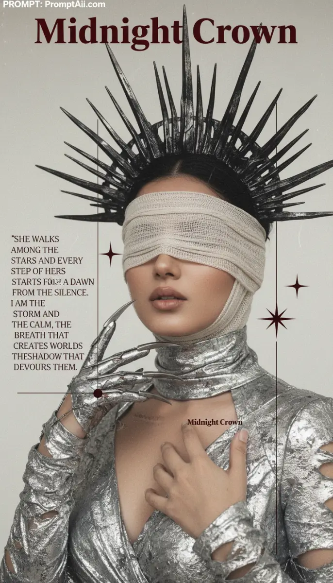 Woman with Spiked Crown and Eye Bandage Fantasy Poster