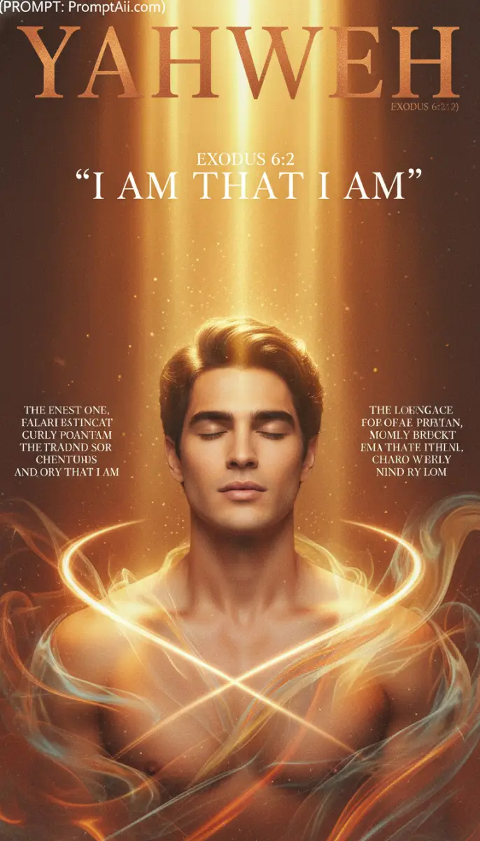 Spiritual Poster of a Man with Golden Ethereal Light