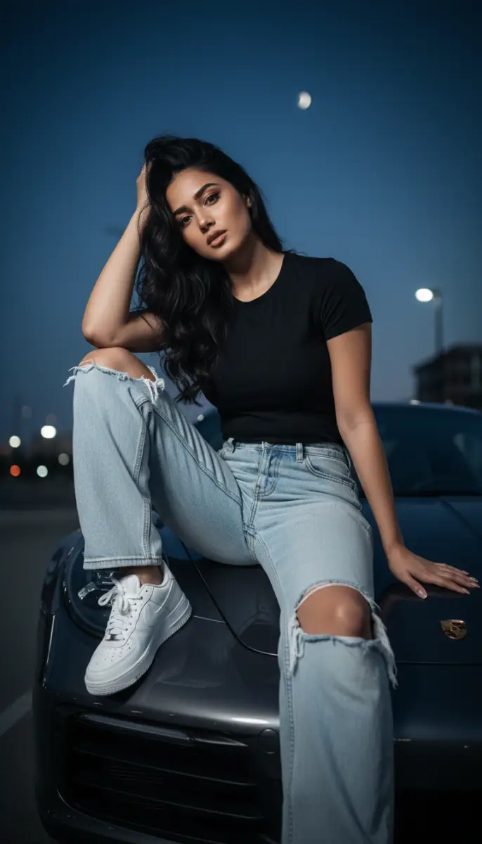 girl with car prompt