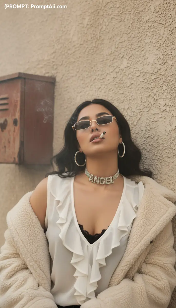 Dashing pose woman standing