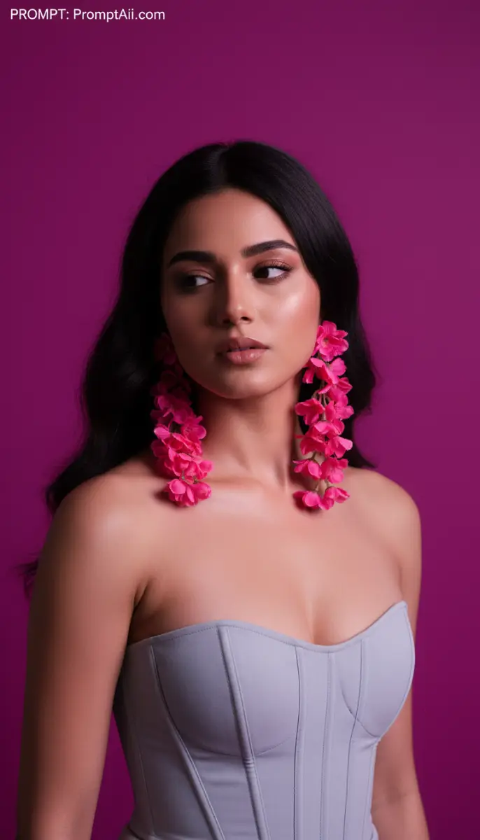 Beautiful girl with flower earring