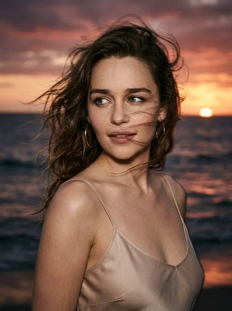 Portrait at Beach During Sunset