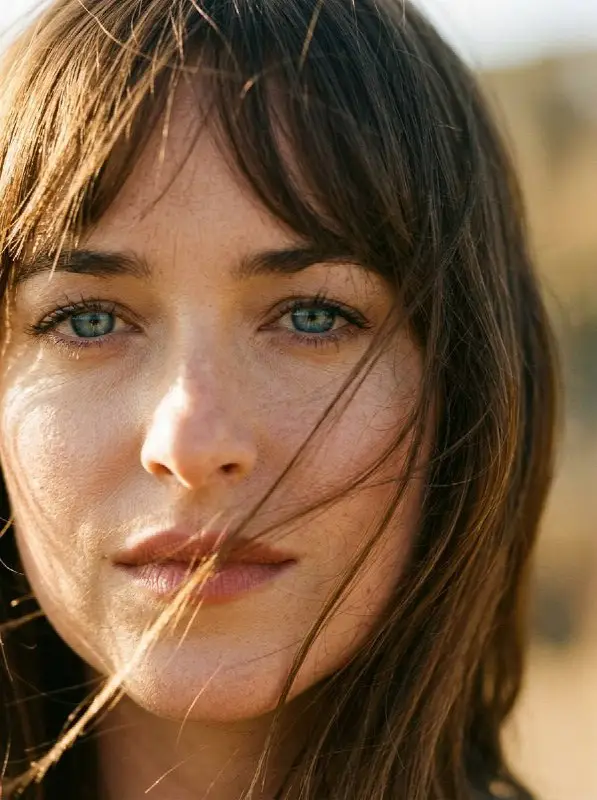 Extreme close-up portrait of woman with blue eyes